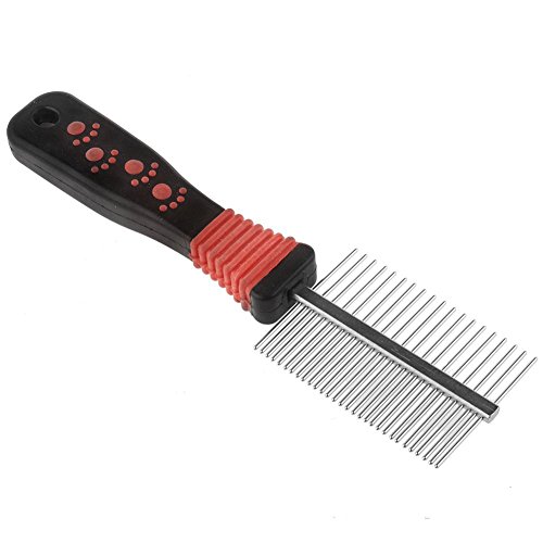 Grooming-Comb-SODIALR-Dog-Cat-Pet-Metal-Handle-Double-Side-Teeth-Brush-Grooming-Comb-Rake-Tool-RedBlack