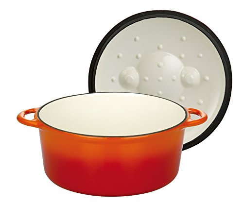 GSW 717243 Shadow Kochtopf mit Deckel 4 L, Gusseisen, orange/creme, 24 cm 2 Einheiten - 2