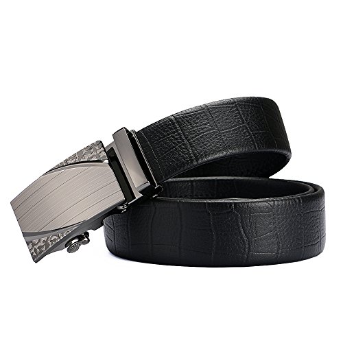 VRLEGEND Herren Gürtel Ledergürtel Büffelledergürtel mit Automatik Schnalle 125cm Lange - 2