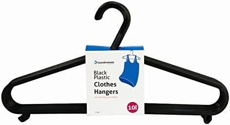 20 Black Plastic Clothes Hangers