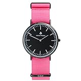 God of Moses Damen-Uhr Armbanduhr Pink Lady Analog Quarz Schwarz Edelstahl PIL-300