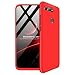Produktbild MISSDU kompatibel mit Premium Hart PC 360 Grad Hülle Huawei Honor View 20/V20 Hülle + Panzerglas,3 in1 Handytasche Handyhülle Schutzhülle Cover - Schwarz+Rot