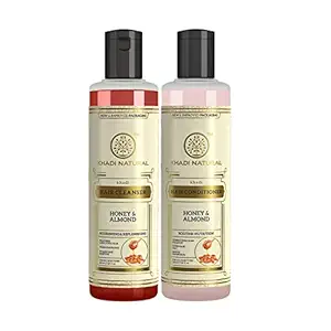 Khadi Natural Honey & Almond Hair Cleanser and Hair Conditioner (Combo) (210ml Each)
