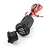 Produktbild HLH-Motorcycle Accessories Zigarettenanzünder Auto Dual USB Auto Ladegerät Wasserdicht Zigarettenanzünder Adapter Stecker 12 V / 24 V Für GPS Steckdose USB Autotelefon Ladegerät Halter Sinnvoll