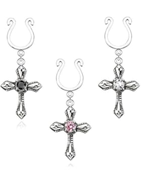 Paula & Fritz® Fake Brustwarzenpiercing Clip aus Edelstahl Chirurgenstahl 316L...