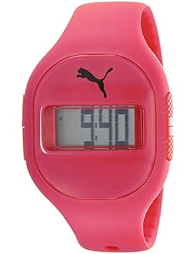Puma Sicherung Unisex Digital Uhr mit Rot Zifferblatt Digital Display und rot PU Gurt PU910921003