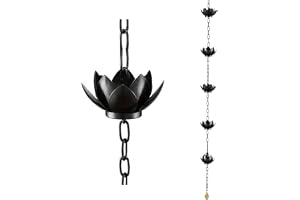 Todikaper traditionell kinesisk lotus regnkedja för utomhusbruk, robust järnvattendränering dekor 1. Längd för trädgård, kvadrat och heminredning