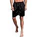 Produktbild Ba Zha Hei Männer Fünf Punkte Einfarbig Freizeit Lose Strand Dünne Schlafhose Männer Silk Satin Pyjama Nachtwäsche Homewear Roben Shorts Loungewear Unterwäsche (2XL, Schwarz)