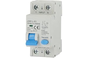gloca Interruttore Magnetotermico Differenziale 1P+N 300mA 220V 6KA 2 Moduli DIN Classe A (10 Ampere)
