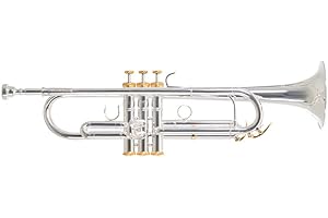Roy Benson Charli Green Signature Model Bb Trumpet - Premium Silver Plated Sound Bead with Gold Plated Accents - Includes Luxury Rectangle Case and Backpack