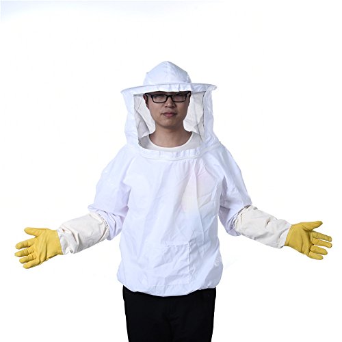 Imkerjacke Schutzkleidung mit Bienenhut und Schleier aus Polyesterfasern (weiß) - 5