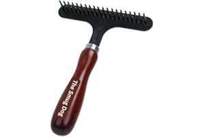 THE SMUG DOG Smug Dog Undercoat Rake - Deshedding Brush & Dematting Tool for Dogs & Cats - Removes Undercoat - Non-Slip Grip Handle