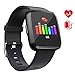 Produktbild Yoolaite Fitness Armband Uhr Wasserdicht Fitness Trackers mit Pulsmesser Farbbildschirm Smart Watch Aktivitätstracker Pulsuhren Schrittzaehler Stoppuhr Fitness Uhr für Damen Herren Kinder (black01)