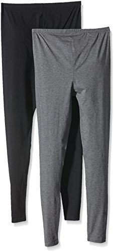 Mamalicious Women's Sofia Long Basic 2 Pack Jeggings Maternity Legging, Black, Size 12 (Manufacturer Size:Large)