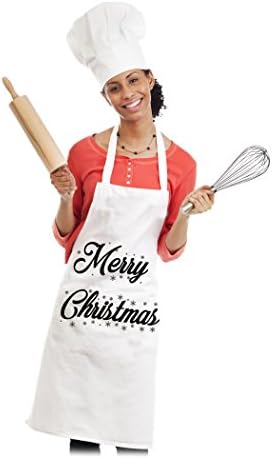 Apron Merry Christmas - Ideal Christmas present - Chefs apron, BBQ Apron, novelty gift, poly cotton kitchen apron, birthday gift, Christmas gift, high quality