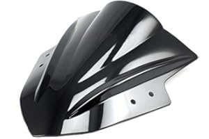 BHYSHOP Double Bubble Windshield Windscreen for Ninja 300 EX300R 300R 2013-2017 (Black)