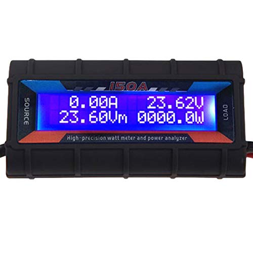 VIPMOON 150 Amps Power Analyzer, G.T. Puissance Watt Watt Meter avec écran LCD, pour RC, batterie, solaire, énergie éolienne