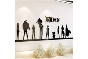 WGXCC Cartoon Anime One Piece 3D Wall Sticker Acrilico Living Room Sofa Background Decorazioni da parete Camera da letto Dormitorio Stickers camera da letto 100X30CM