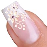 White Flower Rhinestone Flowers Nail Art Decal / Tattoo / Sticker
