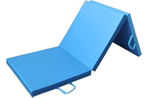 PRISP Colchoneta de Espuma 180 cm, Triple Plegable, para Gimnasia, Fitness, Yoga, aeróbics y Ejercicio para casa e Interiores; Largo: 180cm, Ancho: 60 cm, Grueso: 5 cm