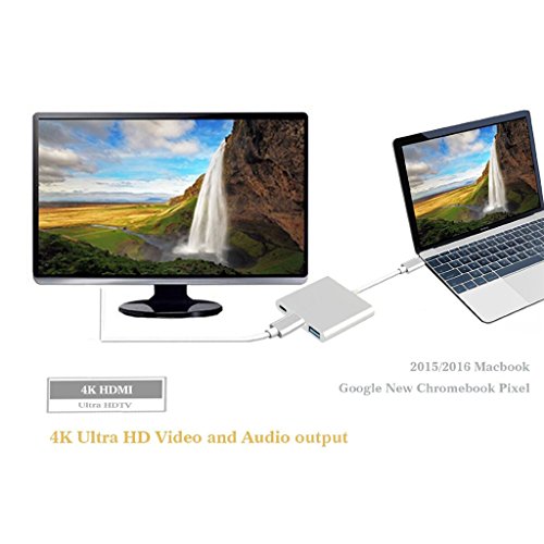 MagiDeal 3 In1 Multiport-Typ C Usb 3.1-Hub USB-c Auf USB 3.0 / HDMI / Ladegerät-Adapter - 5