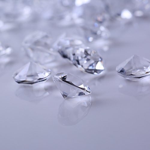 AiFanS 1000Pcs 10mm Clear Acrylic Diamond Gems For Table Scatter Table Confetti (Clear) (Clear)