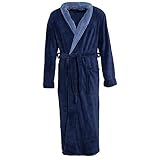 Apto para secadora Celin ATEX Albornoz Mujer Hombre con Cuello Bata Coral de Forro Polar Suave, Muy Suave y Agradable, Nevada 2 Colores, Microfibra, Blau mit Mittel Blau, XXXL