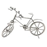  Dawa (Vintage Metall Fahrrad Ornaments Desktop Crafts Schmiedearbeit kombiniert Bike Figuren Bike Miniatur Home Dekoration für Kinder Spielzeug Geschenke grau