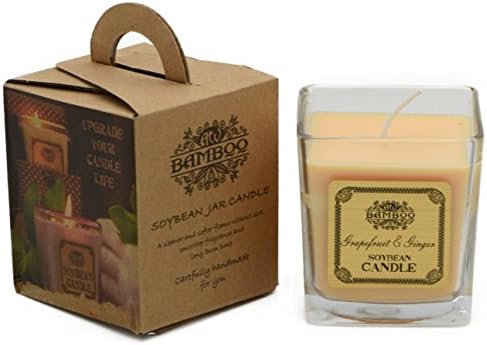 Grapefruit and Ginger Scented Candle Soybean Non Toxic Long Lasting Eco-Friendly