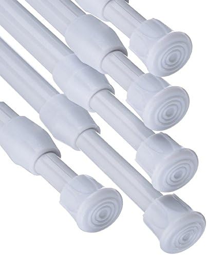 5 Pack Cupboard Bars Tensions Rod Spring Curtain Rod for DIY Projects, Extendable Width 30-50cm