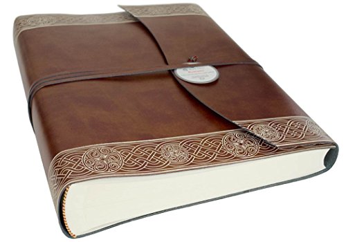 LEATHERKIND Olympia Álbum de Fotos de Cuero Reciclado, Grande Marrón celta - Hecho a Mano en Italia