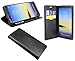 Produktbild cofi1453 Elegante Buch-Tasche Hülle Smart Magnet für das Samsung Galaxy Note 8 (N950F) in Schwarz Leder Optik Wallet Book-Style Cover Schale