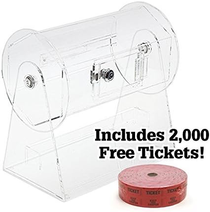 Small Acrylic Raffle Drum w/2,000 Free Tickets by Midway Monsters by MIDWAY MONSTERS