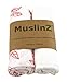 MuslinZ Large Bamboo/Organic Cotton Muslin Square Wrap for Swaddle (120 cm, White/Pink Leaf Print, Pack of 2)