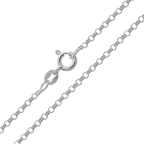 925 Solid Sterling Silver 2mm Belcher Rolo Pendant Chain 14 to 30" Inch Necklace Lengths