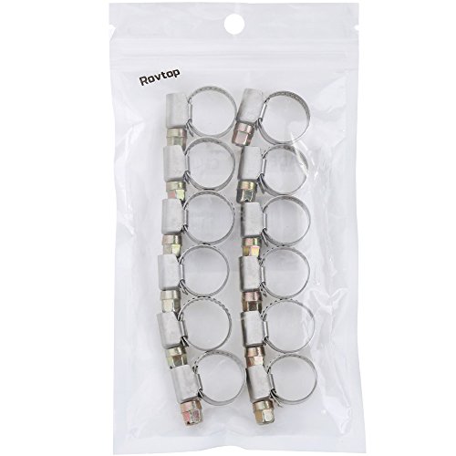 Rovtop 12 Stück Schlauchschellen Set Spannbereich 10 – 16 mm Bandbreite 9 mm - 7