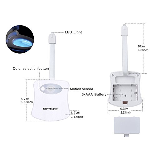 Smartes Toilettenlicht mit Bewegungssensor, mehrfarbige LEDs - 4