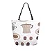 Produktbild Kaffeebohnen Duftende Tragbare Große Doppelseitige Casual Canvas Tragetaschen Handtasche Schulter Wiederverwendbare Einkaufstaschen Reisetasche Für Frauen Männer Lebensmittelgeschäft Reise