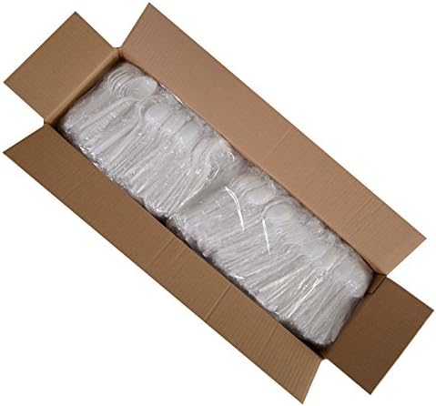 Daxwell Medium Weight Polypropylene Soup Spoon, Individually Wrapped, White (4 Bags of 250)