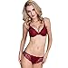 Ularma Damen Klassische BH Set Spitze Buegel BH Push-Up Bustier mit 1Stück Slip (75C, weich)