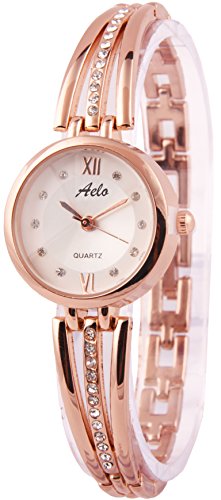AELO Analogue White and Silver Dial Women