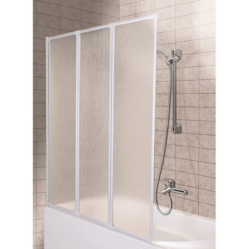 AQUAFORM Wannenfaltwand 3-teilig ohne Antikalk-Versiegelung, weiß - 2