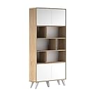 Symbiosis 7290X0321A01 PRISM Bibliothèque Panneaux De Particules Mélamines Chêne Naturel 89,5 x 28 x 186,5 cm