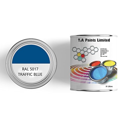 TA Paints Marine Boat Deck Paint - Suitable for Metal, Wood & Timber - Above & Below The Waterline - Ideal for Boats, Barges & Narrowboats (5 litres, RAL 5017, Blue)