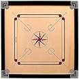 Full Size 26' Inch Carrom Board with Coins, Striker (Medium, Beige, Brown)