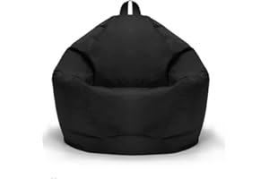 UGEFKMQ Grand Pouf D'Intérieurpouf Géant pour Chaise, Fauteuil D'Intérieur Et D'Extérieur, Housse Amovible, Tissu Oxford, Lavable en Machine, Imperméable,Noir,100 Cm * 120 Cm