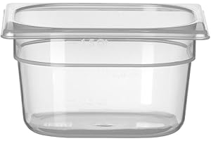 HENDI Gastronormbehälter, Temperaturbeständig von -40° bis 80°C, Skalierung, Geruchs- und geschmackneutral, 1,6L, Polypropylen, GN 1/6, 176x162x(H)100mm, Transparent