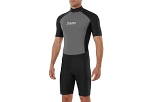Sikma Men’s Wetsuit 3mm Neoprene Surfing Diving Suit Short Sleeves Back Zip Flexible and Comfortable Perfect for Swimming, Scuba Diving, Snorkeling