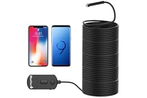 BlueFire Aggiornato Telecamera Ispezione WiFi, 1080P 8.2mm 1800mAh 2MP Zoom Rigido Endoscopio, Boroscopio, Snake Camera, Telecamera Endoscopica per iOS Android Phone Tablet(15M)