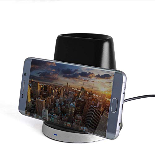 MTK Wireless Charger, Smart Pen Holder Qi Wireless Charger, Dual Coil Fast Charging, Compatible With Iphone Xs/Xr/Xs Max/X / 8/8 Plus Galaxy S9 / S9 + / S8 / S8 + / Note 5 / Note 8 / Note 9
